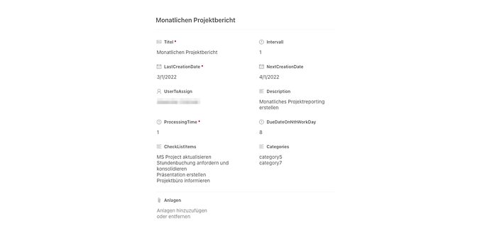 By means of a patch, the categories of the task are added By means of a patch, the categories of the task are added
