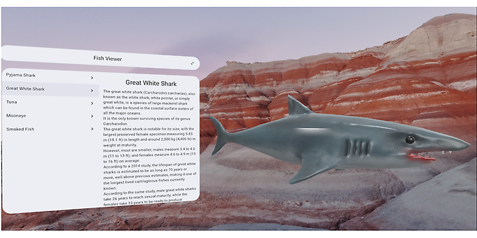 The Fish Viewer app in full space mode