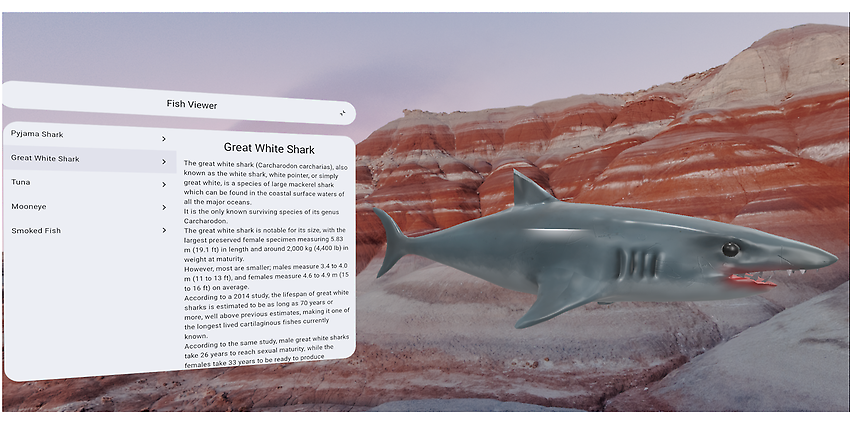 The Fish Viewer app in full space mode